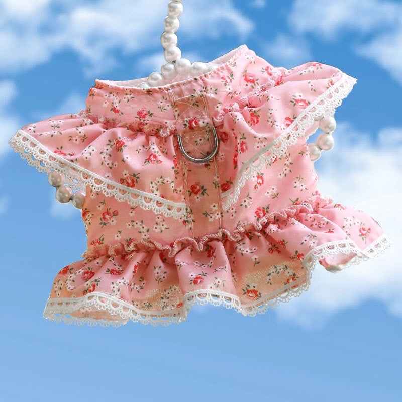 Floral Dog Harness and Leash Set | Dog Walking Set