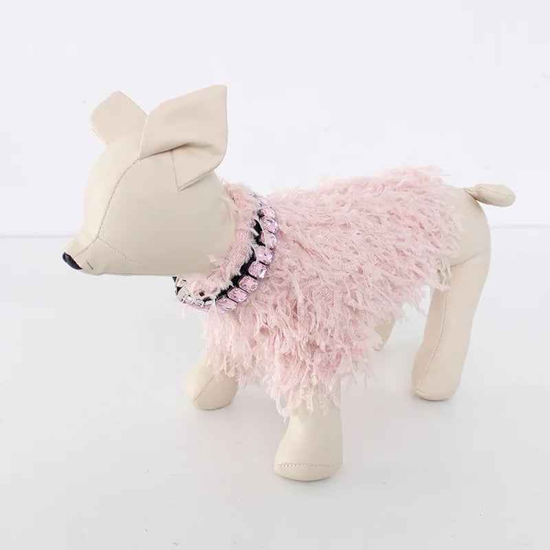Ostrichh Ruffle Knit Dog Sweater | Textured Cozy Dog Sweater