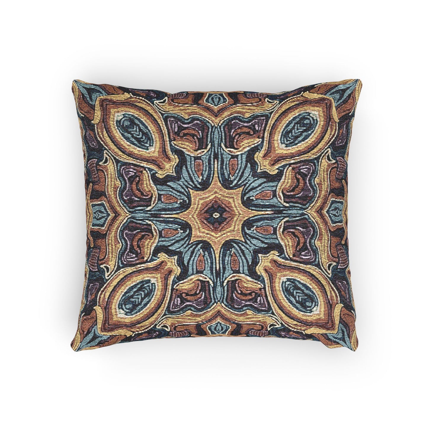 Bohemian Woven Pillow – Mosaic Medallion Decorative Throw Pillow