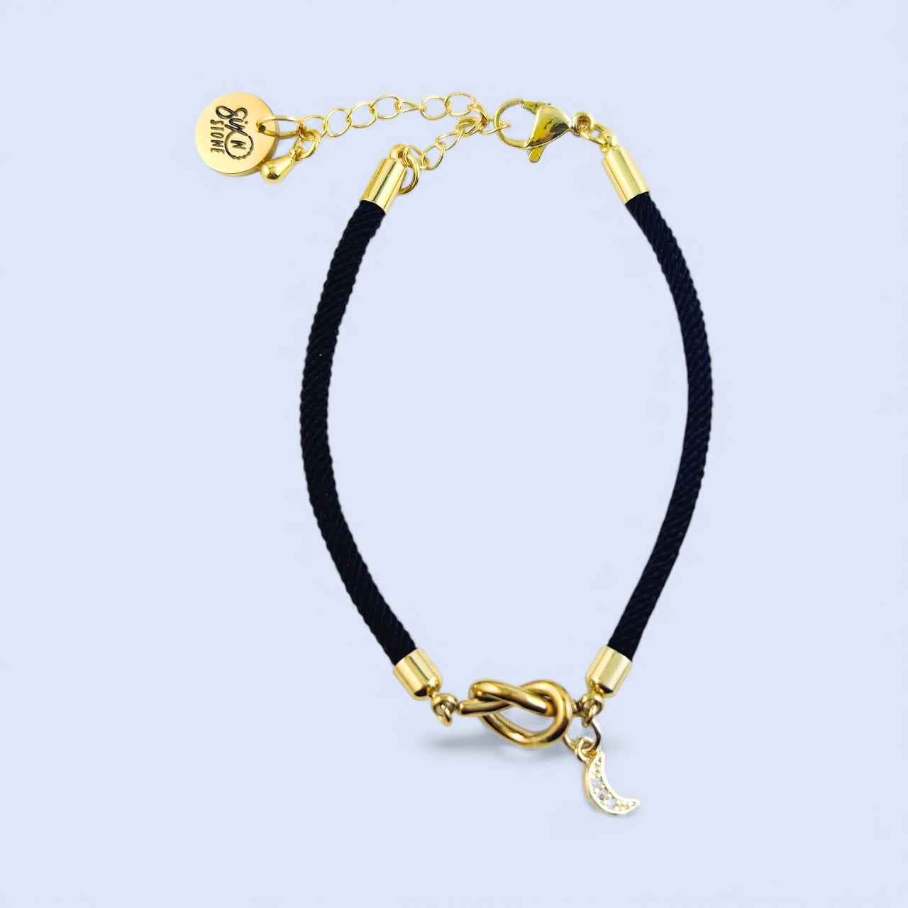 Knot & Moon Cord Bracelet