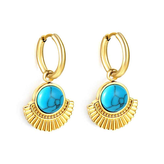 Turquoise Horizon Semicircle Studs