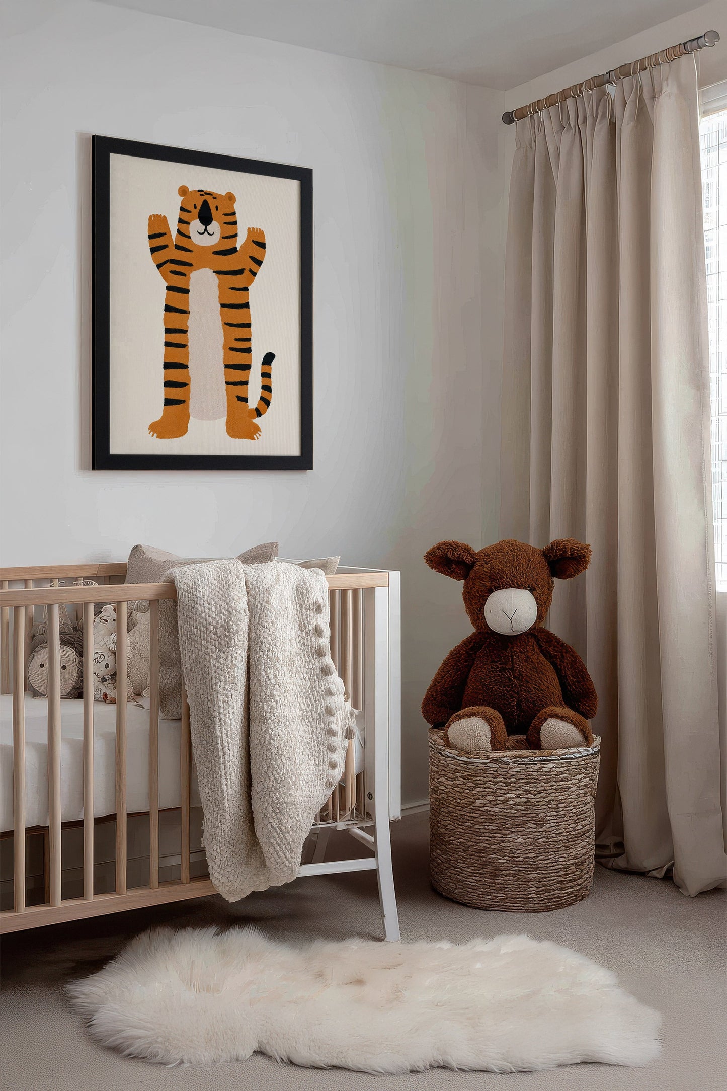 Kuscheltiger, gerahmte Leinwand