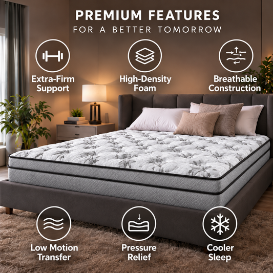 UltraFlex® DYNASTY 9 Inch Firm High Density Foam Mattress with Tight Top Comfort — Made in Canada