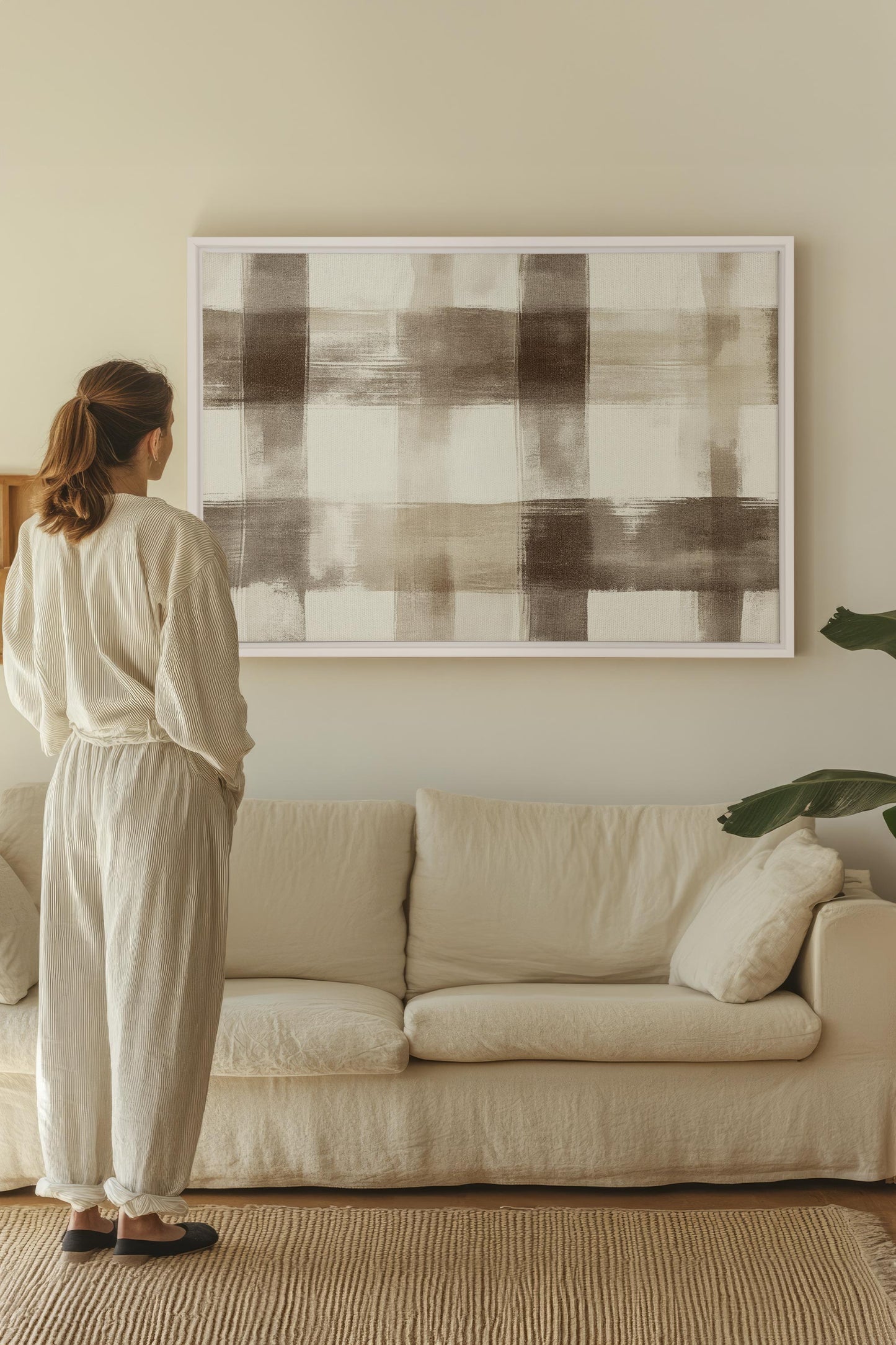 ELEGANTES KARO, Kunstwerk auf gespannter Leinwand
