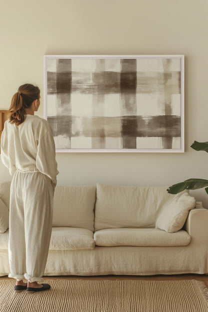 ELEGANTES KARO, Kunstwerk auf gespannter Leinwand