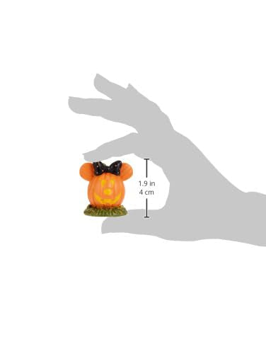 Department 56 Disney Village Halloween Accessories Pumpkintown Mickey and Minnie Mouse Topiaires Figurine Set, 1.75 Inch, Multicolor