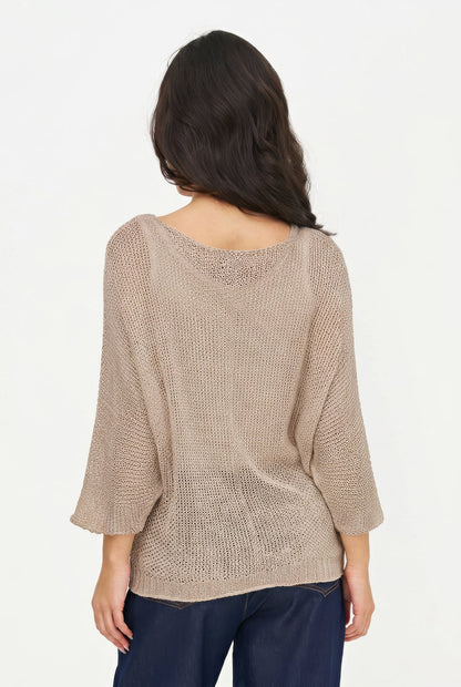 Women's Oversized Knit V-Neck Sweater