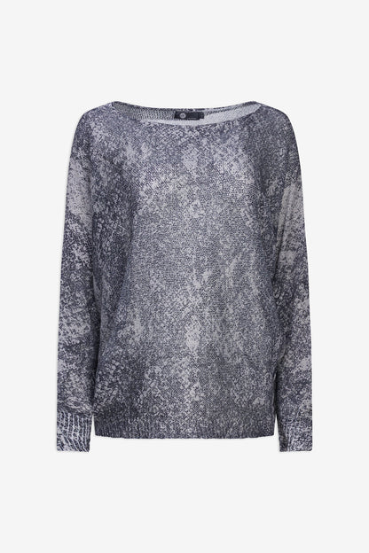 Women's Printed Boat-Neck Sweater