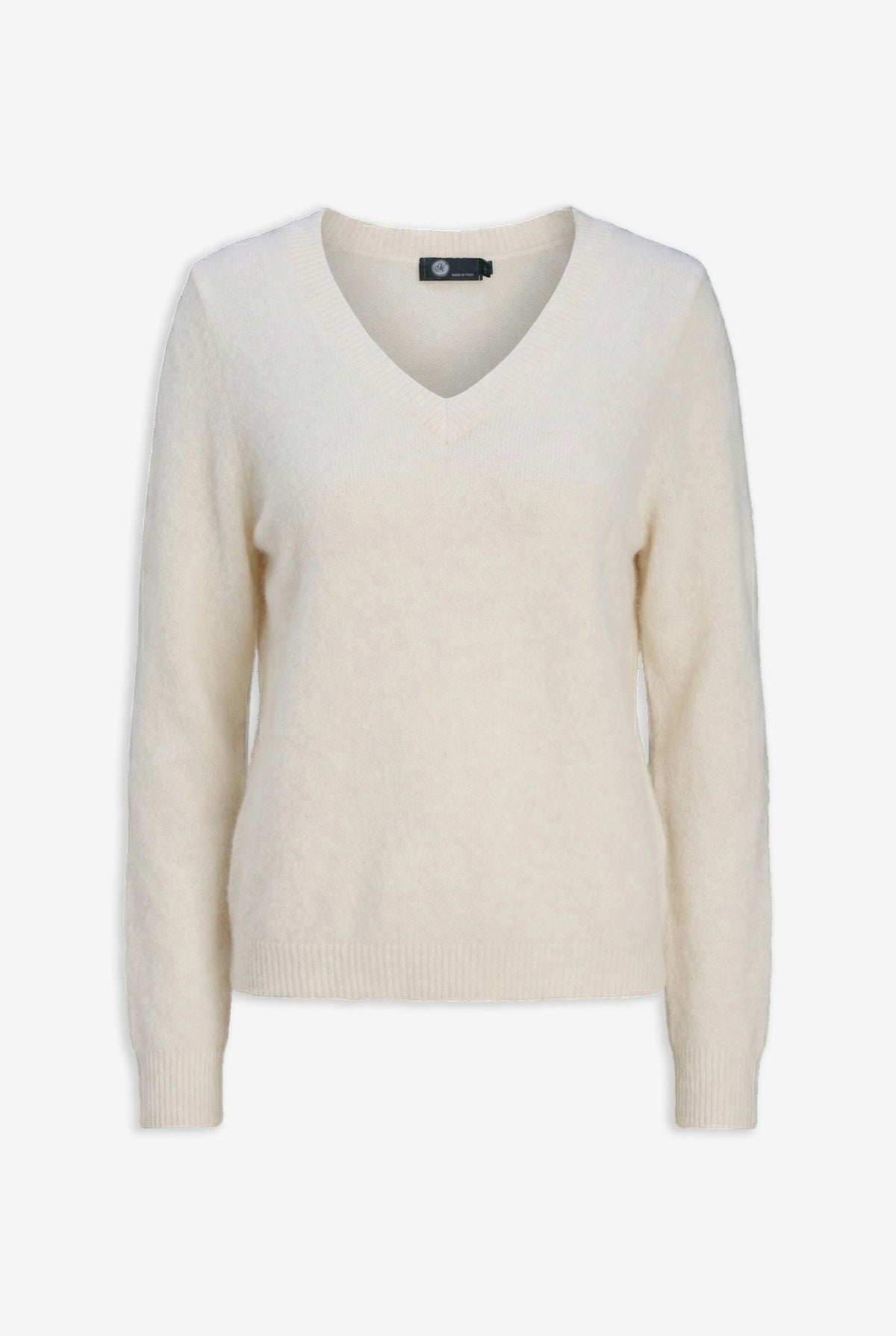 Women's Soft Brushed-Knit V-Neck Sweater with Long Sleeves