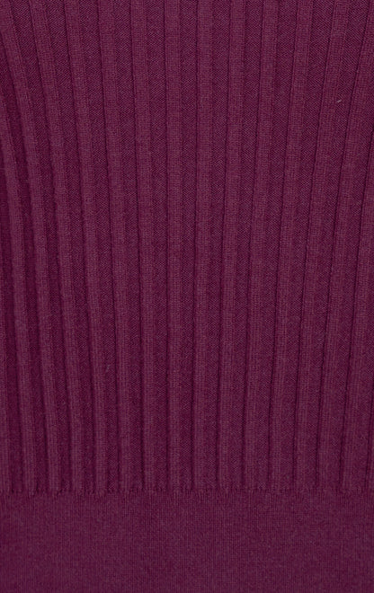 Women's Rib-Knit V-Neck Sweater with Elbow-Length Sleeves