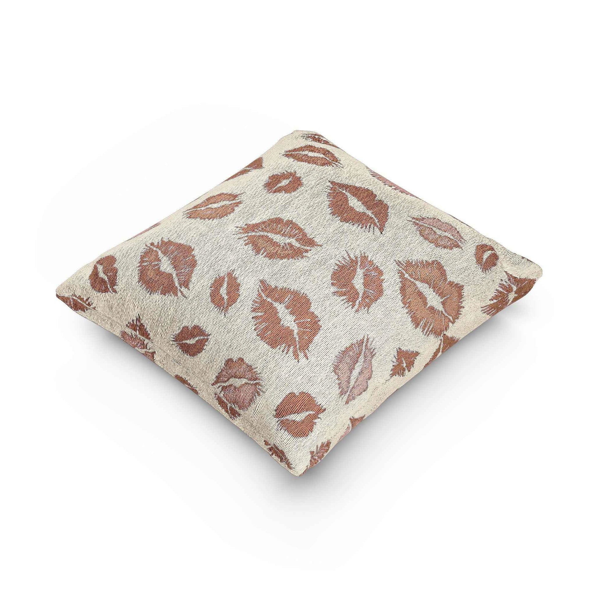 Kiss Pattern Woven Pillow | Decorative Throw Pillow for Home & Outdoor