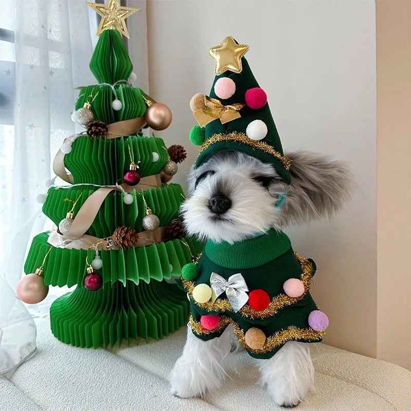 Oh Christmas Tree Dog Costume Cloak | Ornament Holiday Outfit