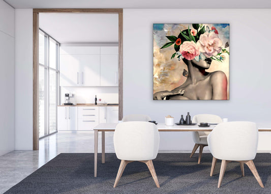 Wandbild Blumenkopf – Leinwandbild