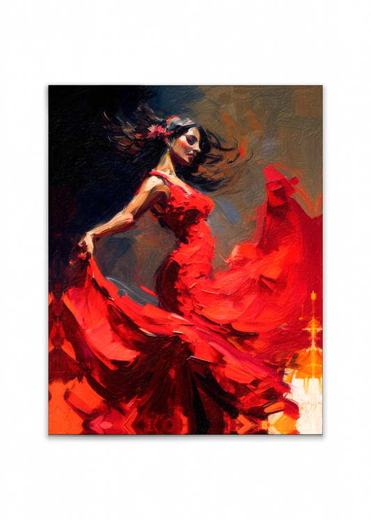 Wandkunst – Das rote Kleid – Edle Kunstwerke. Goldlack