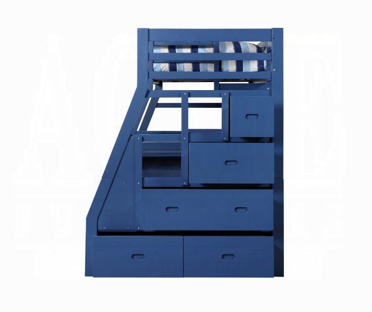 Mojo Twin/Full Etagenbett mit Arbeitsplatz und Stauraum - Marineblau