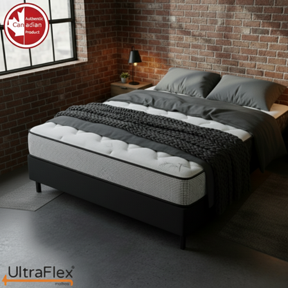 UltraFlex® DreamWeaver Matratzen- und Boxspring-Set – Mittelfeste Taschenfederkern-Hybridmatratze – Kanadische Orthopädische Unterstützung mit Kühlgel-Schaum, gesteppter Oberseite, atmungsaktivem & hypoallergenem Komfort, Randstütze & Bewegungstrennung