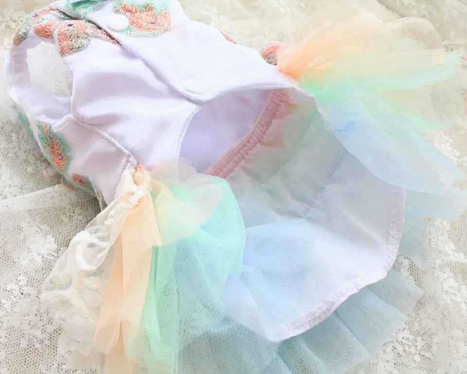 Sakura Bloom Dog Dress | Embroidered Occasion Dog Outfit