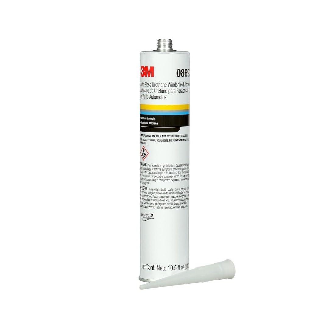 3M Auto Glass Urethane Windshield Adhesive, 08693, Medium Viscosity, High-Strength, Fast-Curing, 310 mL/10.5 fl oz Cartridge, White 🍁 All In One Marketplace Canada