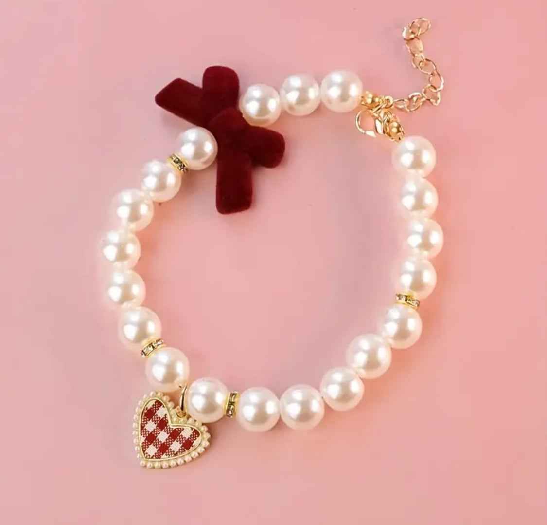 Raya Dog Collar | Pearl Style Dog Collar