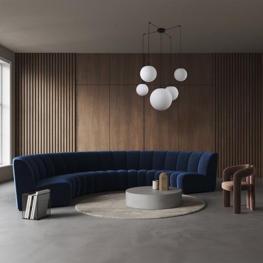 ESME White Opal Glass 5-Light Spider Pendant for Dining Table, Stairwell & Living Room