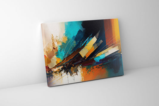 Leinwandbild – Abstraktes Goldblau – Wandkunst