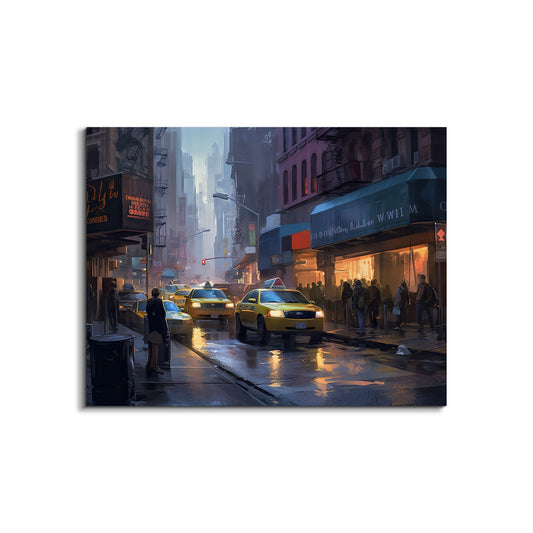 Leinwandbild-Nachtstraßen von NYC-RGB Lack