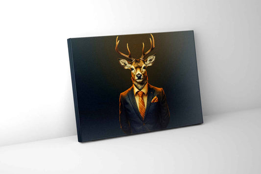 Wandbild Hirsch Chef – Moderne Kunst – Leinwandbilder Wildtiere