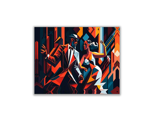 Leinwandbild - Tango in der Stadt - Moderne Kunst