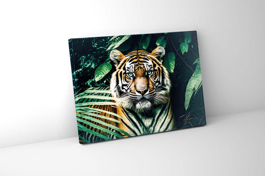 Leinwandbild-Der Tiger- Goldlack