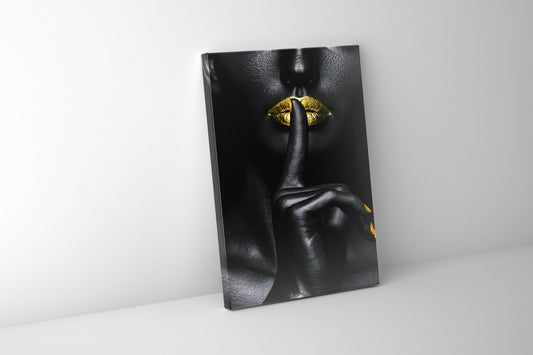 Noir Or-Abstrakte Gold- und Schwarz-Wandkunst – Kunstdruck –