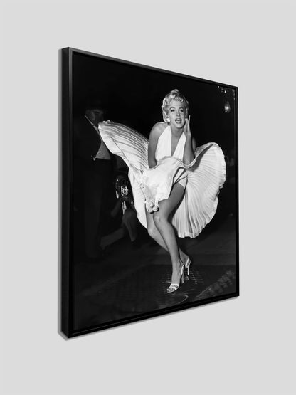 Wandbild – Ikonische Szene von Marilyn im weißen Kleid – Leinwandbild