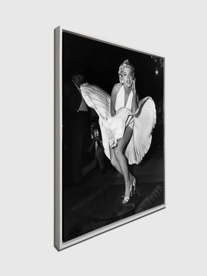 Wandbild – Ikonische Szene von Marilyn im weißen Kleid – Leinwandbild