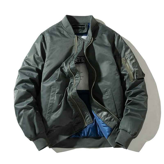 Men's Solid Pilot Bomber Jacket