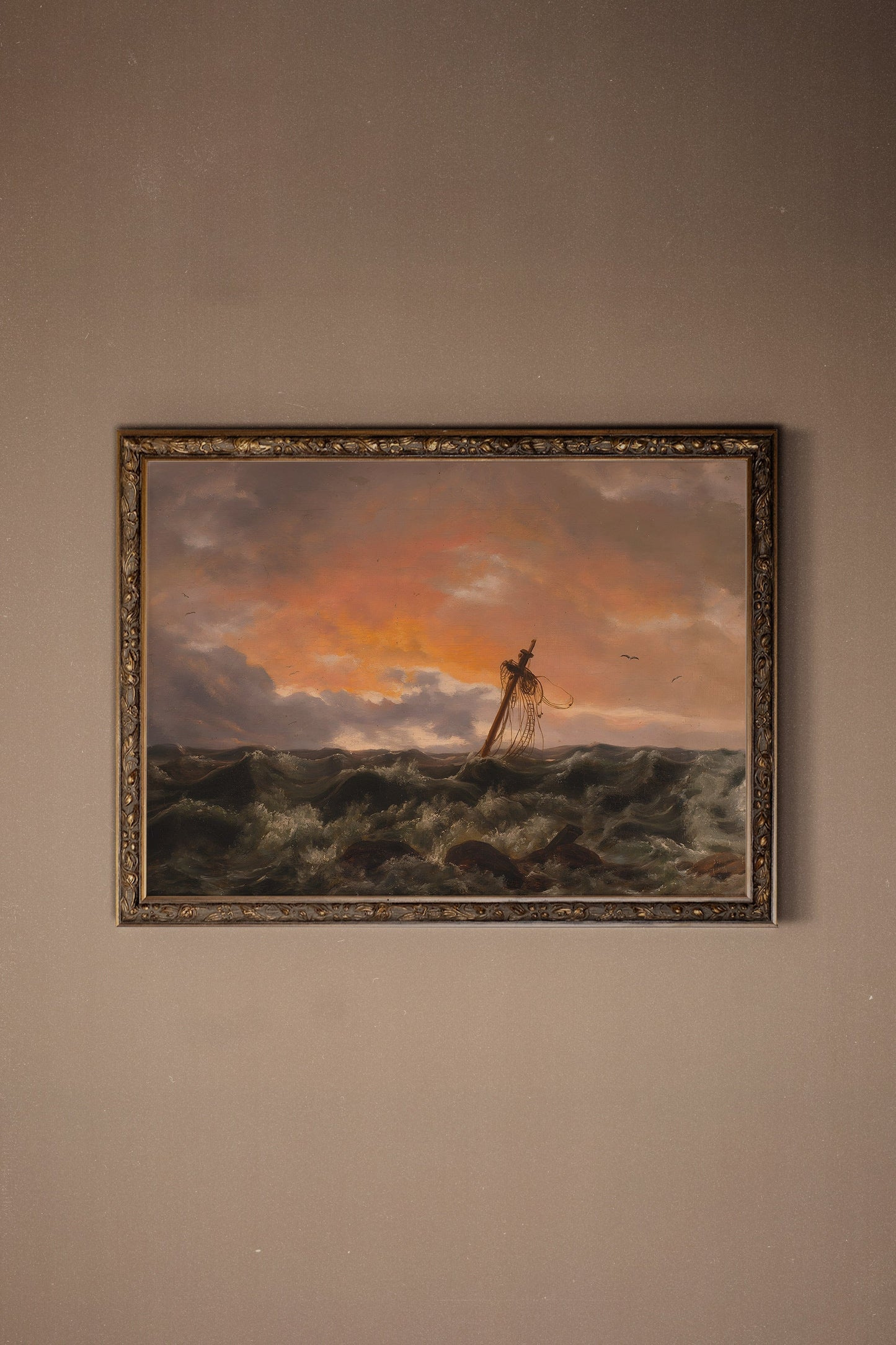RELIKT DER FLUTEN, VINTAGE-BRONZE-RAHMEN