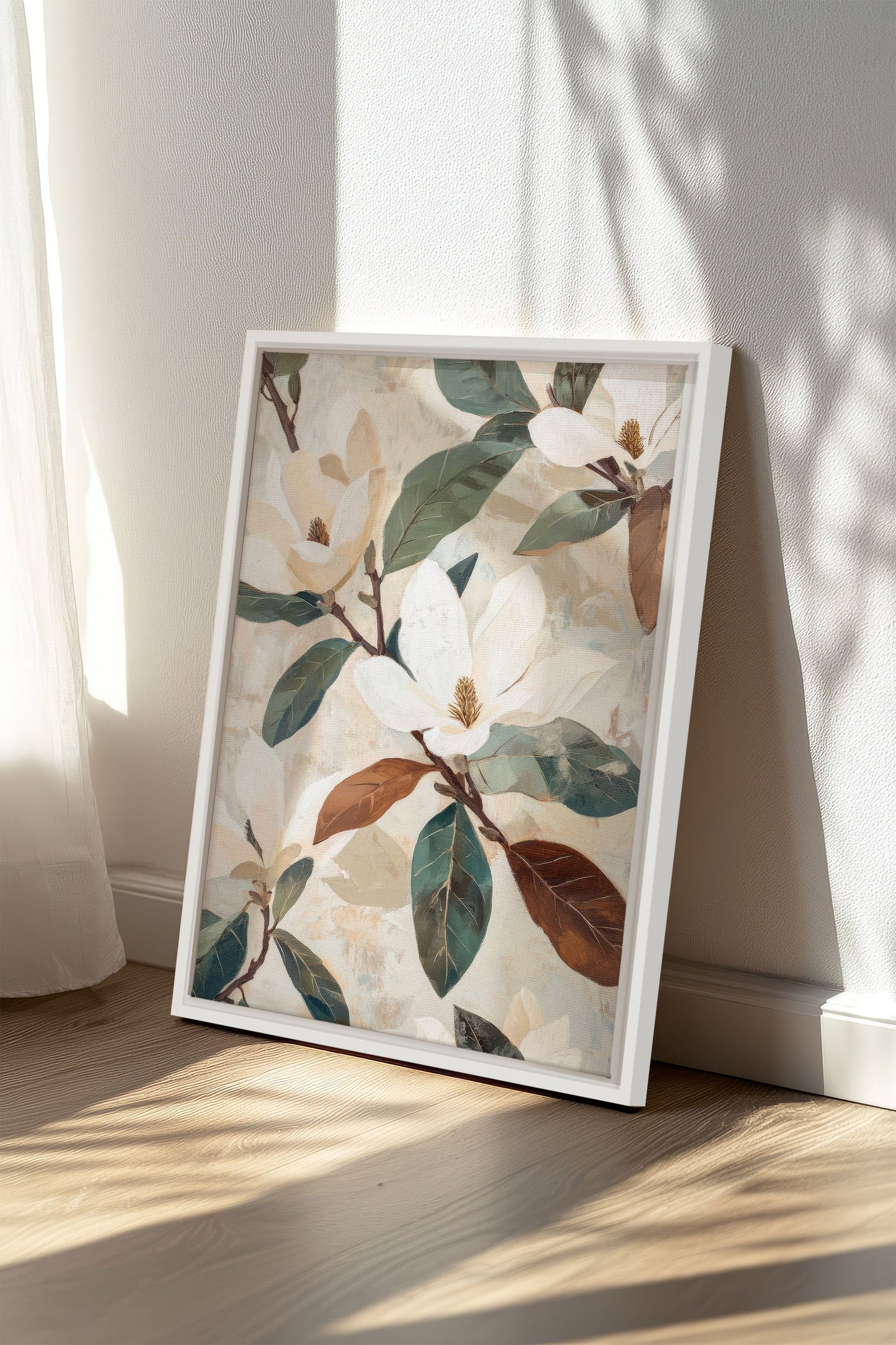 MAGNOLIENBLÜTEN, Kunstwerk auf gespannter Leinwand