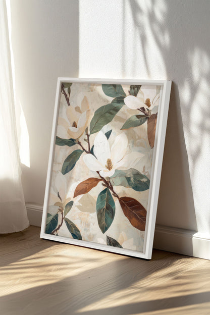 MAGNOLIENBLÜTEN, Kunstwerk auf gespannter Leinwand