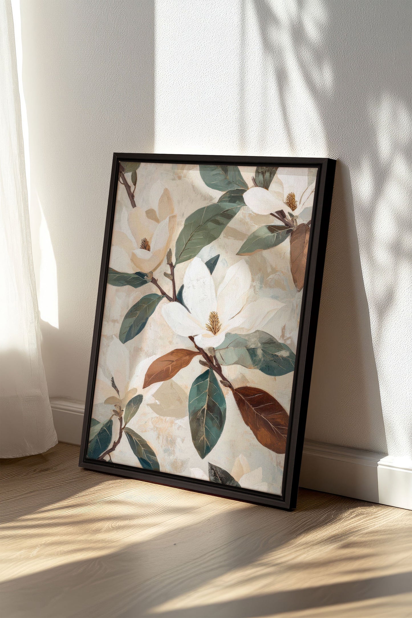 MAGNOLIENBLÜTEN, Kunstwerk auf gespannter Leinwand