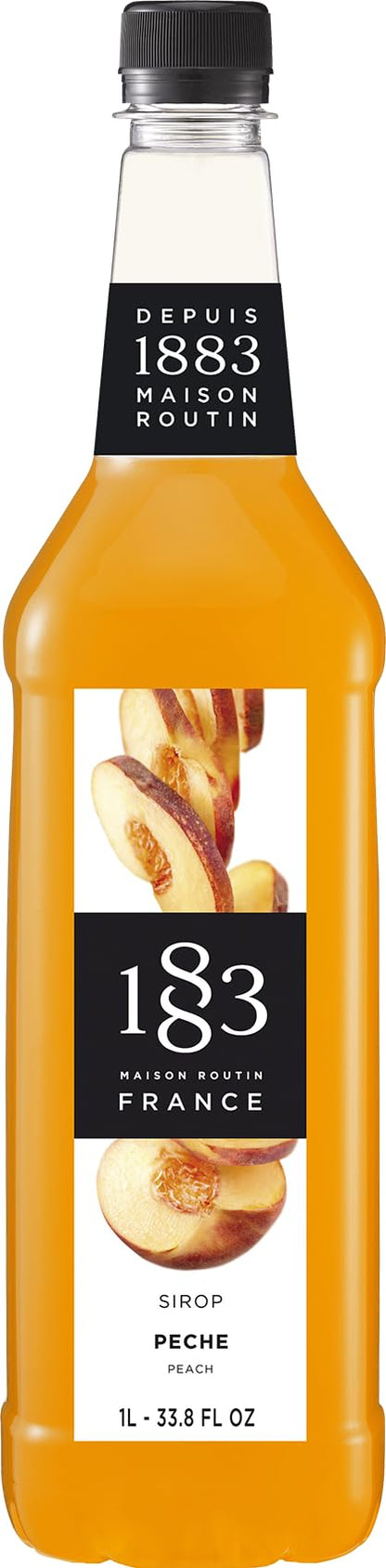 Maison Routin 1883 Peach Syrup, Pet Bottle 1000 Milliliter 🍁 All In One Marketplace Canada