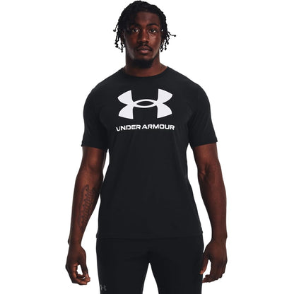 Under Armour Men's Sportstyle Logo Short Sleeve T Shirt, (001) Black / / White, Large 🍁 All In One Marketplace Canada
