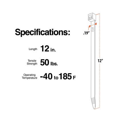 TR Industrial Multi-Purpose UV Resistant Black Cable Ties, 12 inches, 100 Pack 🍁 All In One Marketplace Canada