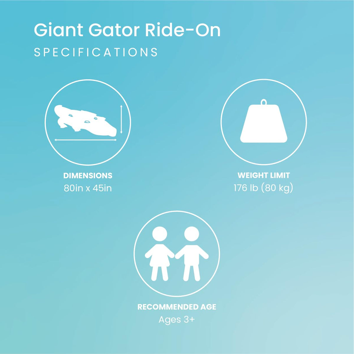 Intex Giant Gator Ride-On, 80" X 45", for Ages 3+ 🍁 All In One Marketplace Canada