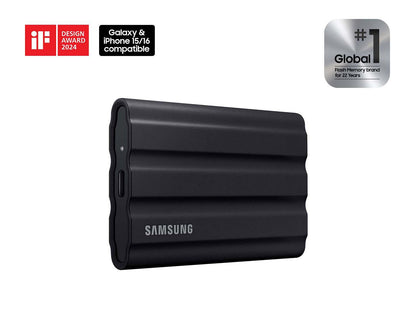 SAMSUNG T7 Shield 1TB, Portable SSD, up to 1050MB/s, USB 3.2 Gen2, Rugged, IP65 Rated, for Content Creators and Gaming, External Solid State Drive (MU-PE1T0S/AM), Black [Canada Version]