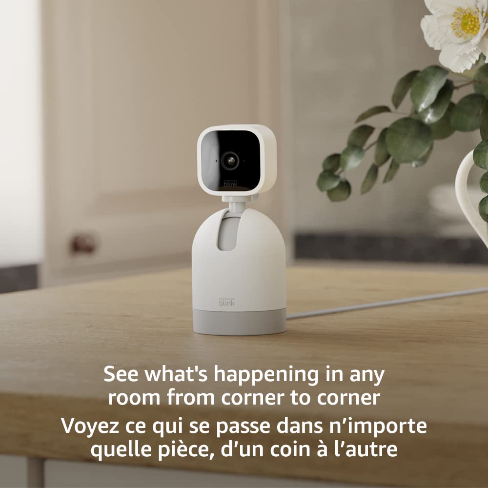 Blink Mini Pan-Tilt Camera (newest model), Rotating indoor plug-in smart security camera, two-way audio, HD video, motion detection, Works with Alexa (White) 🍁 All In One Marketplace Canada