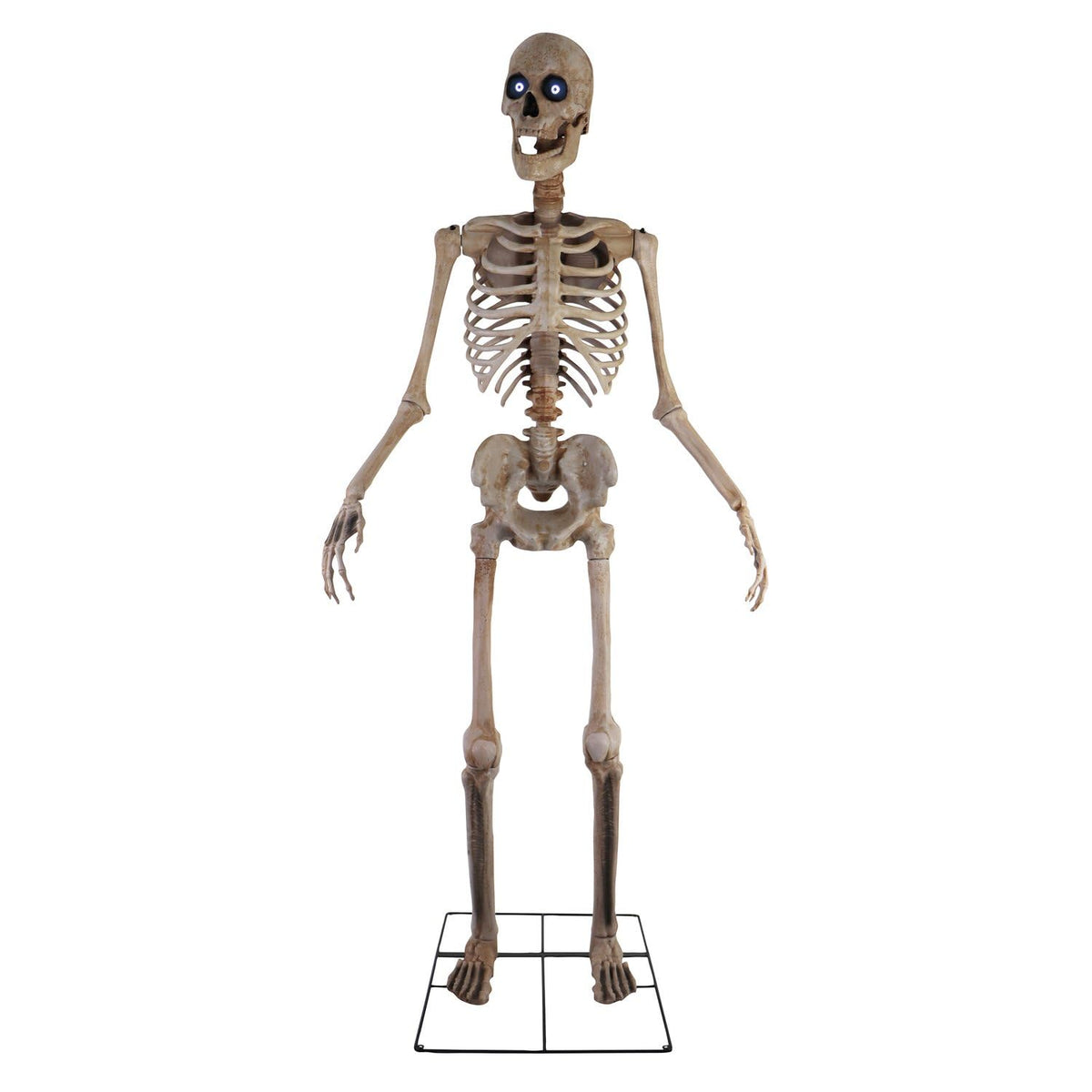 Haunted Hill Farm 8-Ft. Tall Bones McNeely The Towering Skeleton by SVI, Plug-in Motion-Activated Talking Scare Prop Animatronic for Indoor or Covered Outdoor Creepy Halloween Decoration
