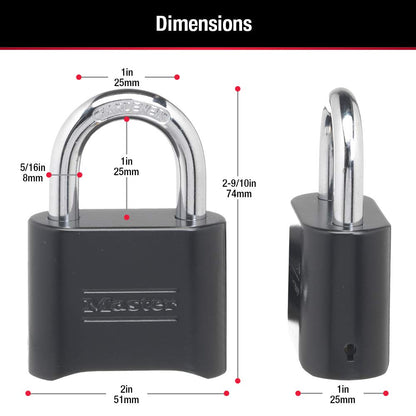 Master Lock Black Combination Padlock, Set Your Own Combo Lock, Weather Resistant Indoor and Outdoor Padlocks with Code for Gym Locker, Gate, Shed, 2 Pack, 178EC2 🍁 All In One Marketplace Canada