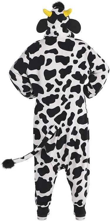 AMSCAN Zipster Cow One Piece Pajama Halloween Costume for Adults, Small/Medium, with Attached Hood and Tail