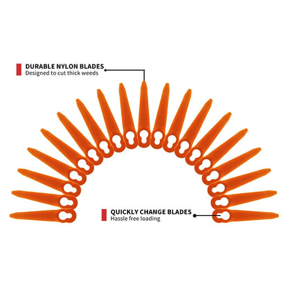 FourShow 100Pcs Plastic Replacement Blades Compatible with STIHL Polycut 2-2 Polycut 3-2 Grass Trimmer FSA 45 FSA 57 FSE 52,Sun Joe 24V-GT10, Redback Swift 40V 🍁 All In One Marketplace Canada