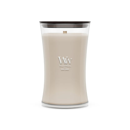 WoodWick Hourglass Scented Candle, Wood Smoke, 21.5 oz., Large, Up to 130 Hours of Burn Time, Fall Candle with Crackling Wick, Soy Wax Blend, Halloween Candle