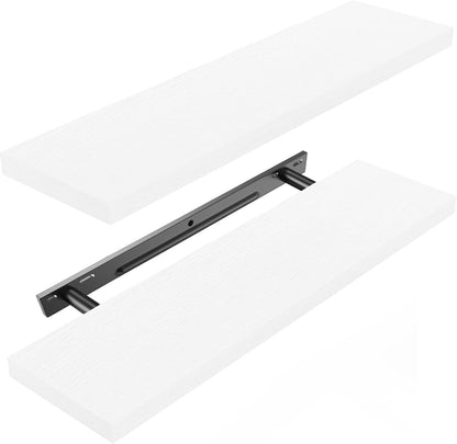 Amada 24 inch L Floating Shelves with Invisible Brackets, Set of 2, White 🍁 All In One Marketplace Canada