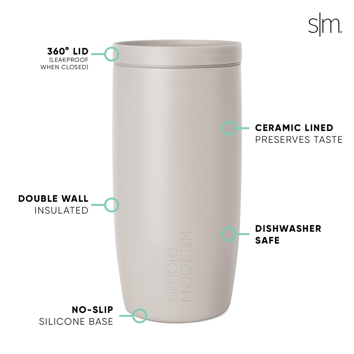 Simple Modern Halloween Travel Coffee Mug 360° Lid | 16oz | White